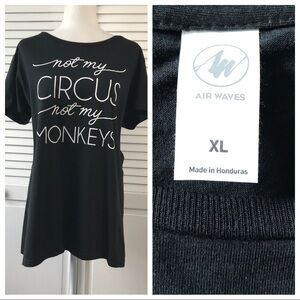 3/$25 AIR WAVES Black Cotton Shirt Size XL